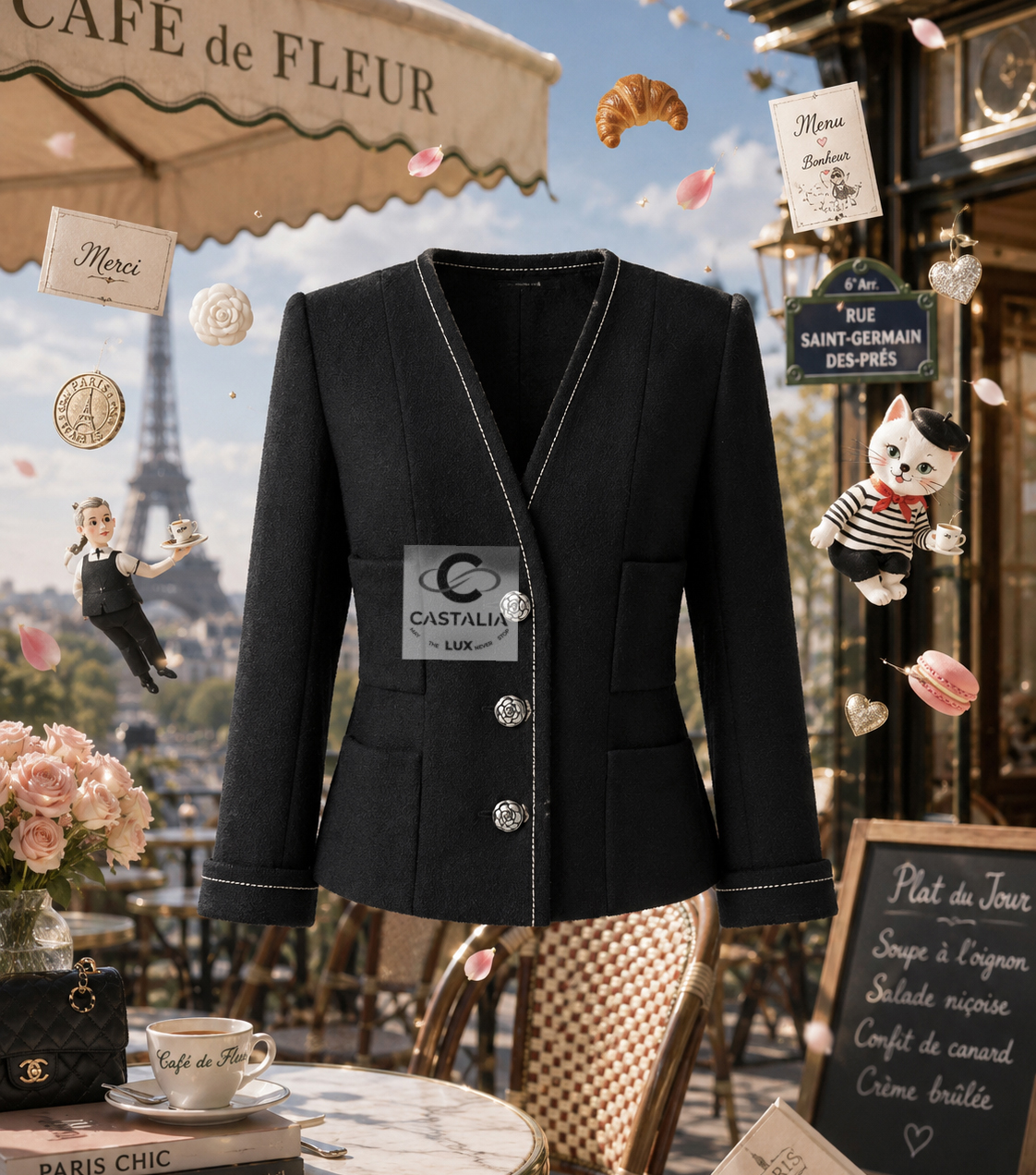 Brasserie black simple tweed jacket crop01124 copy1.jpg
