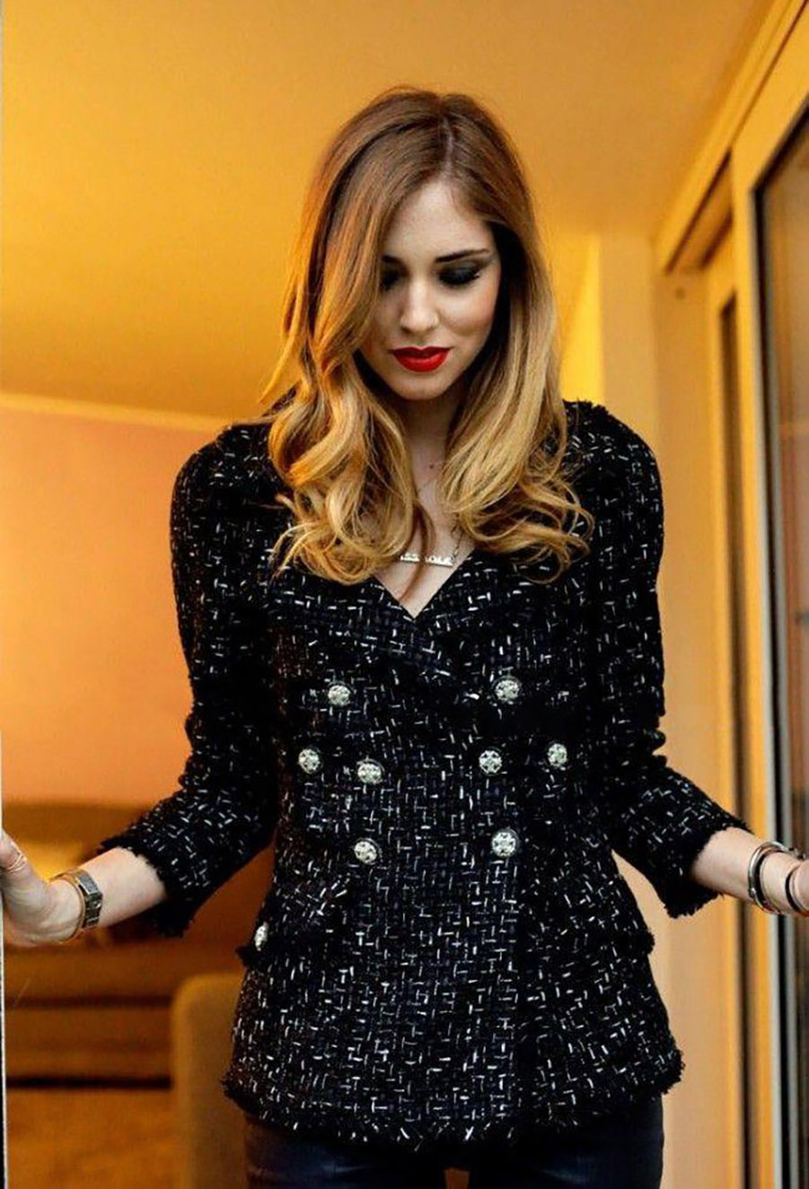 chanel 13C bw black ribbon logo tweed jacket cel1.jpeg