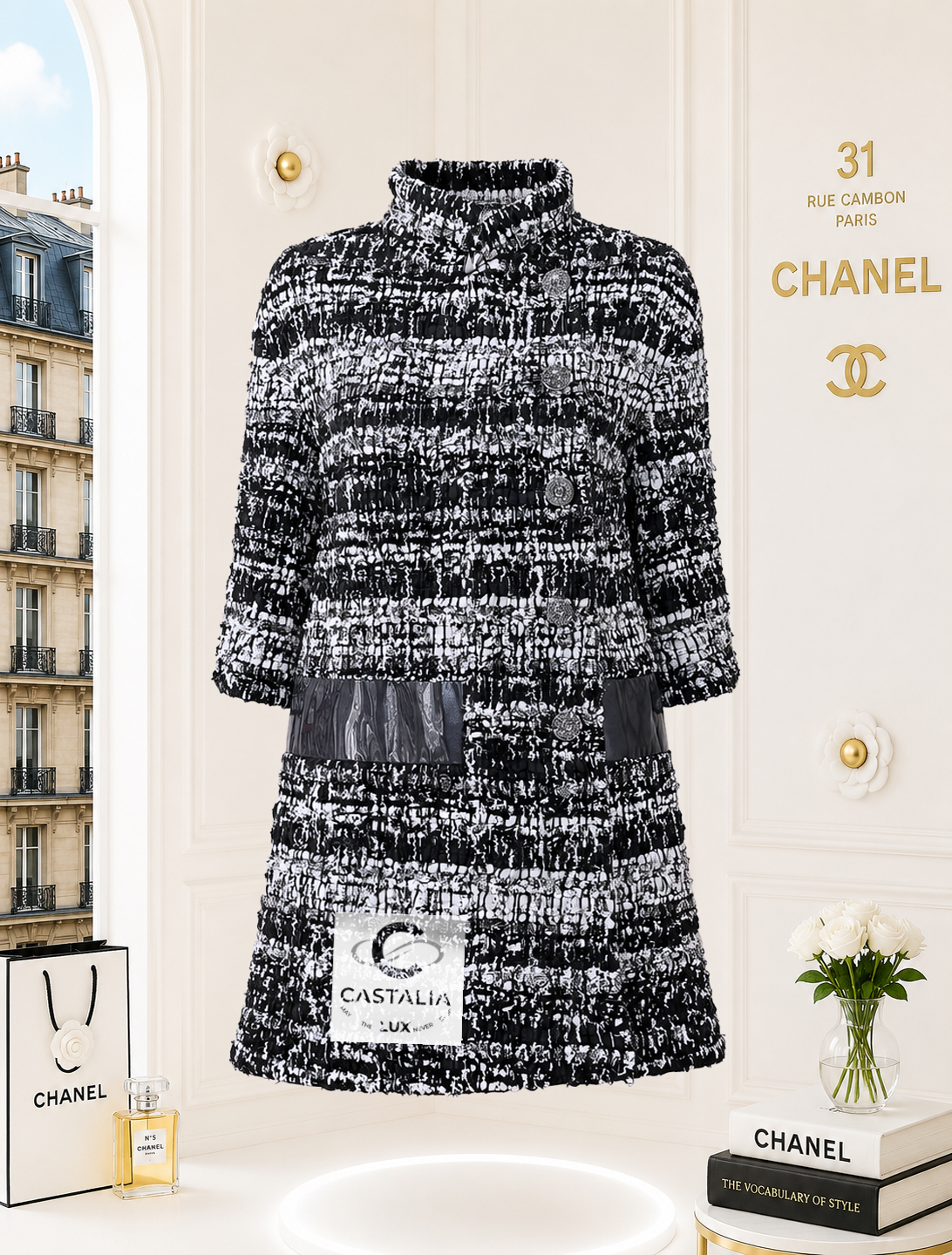 Seoul black ribbon tweed coat crop copy.jpg