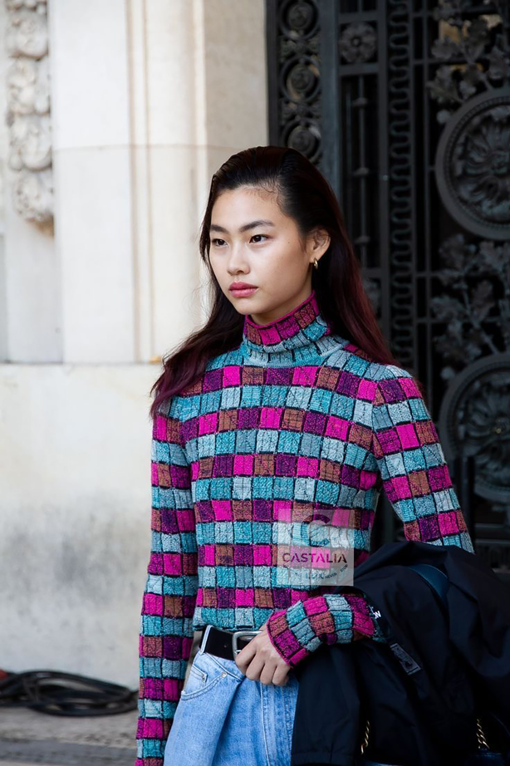 Hamburg purple check knit dress cel11 copy.jpg