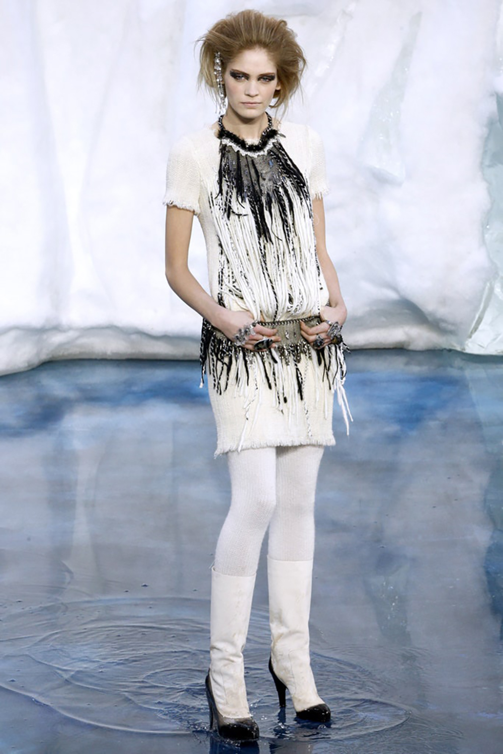 Arctic ecru fringe tweed dress run1.JPG