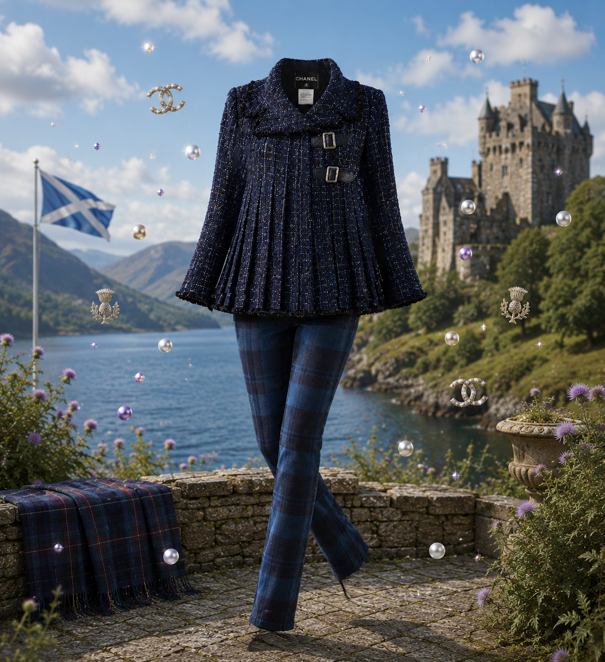 Edinburgh navy pleated cape blue jeans LOOK ad.jpg