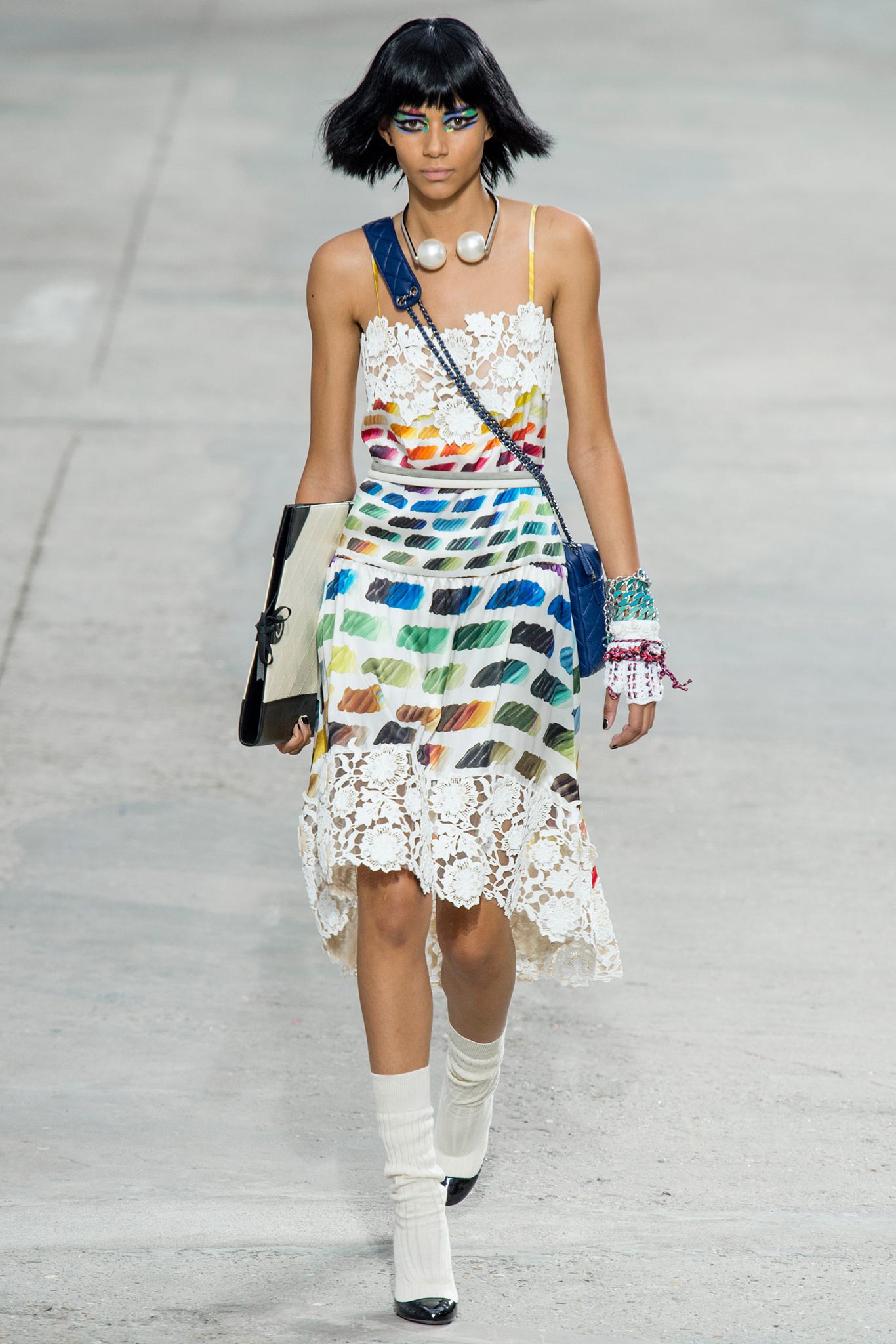 chanel 2014 Look 84 palette silk lace dress runway.jpg
