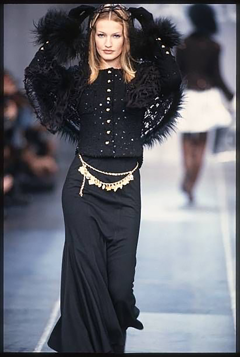 93A navy sequin tweed suit run1.JPG