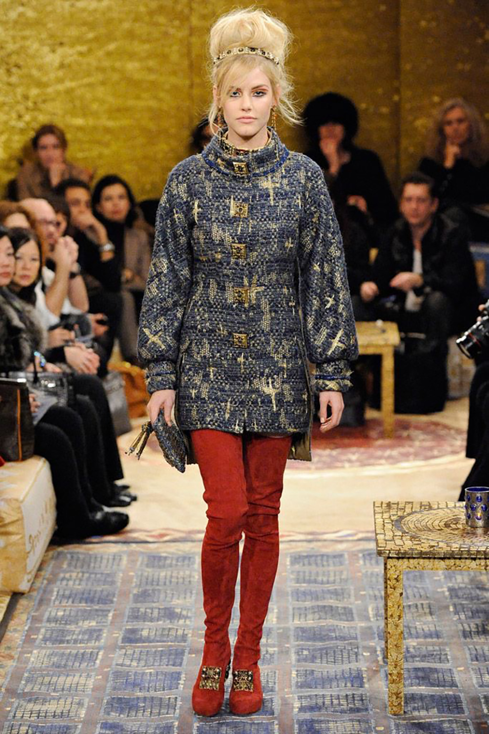 Byzance blue gold tweed jacket run.JPG