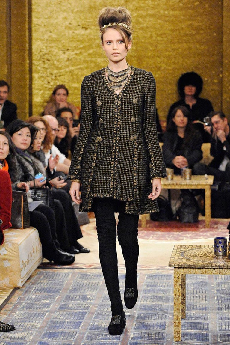 Byzance black gold lbj tweed zip jacket run1.jpg