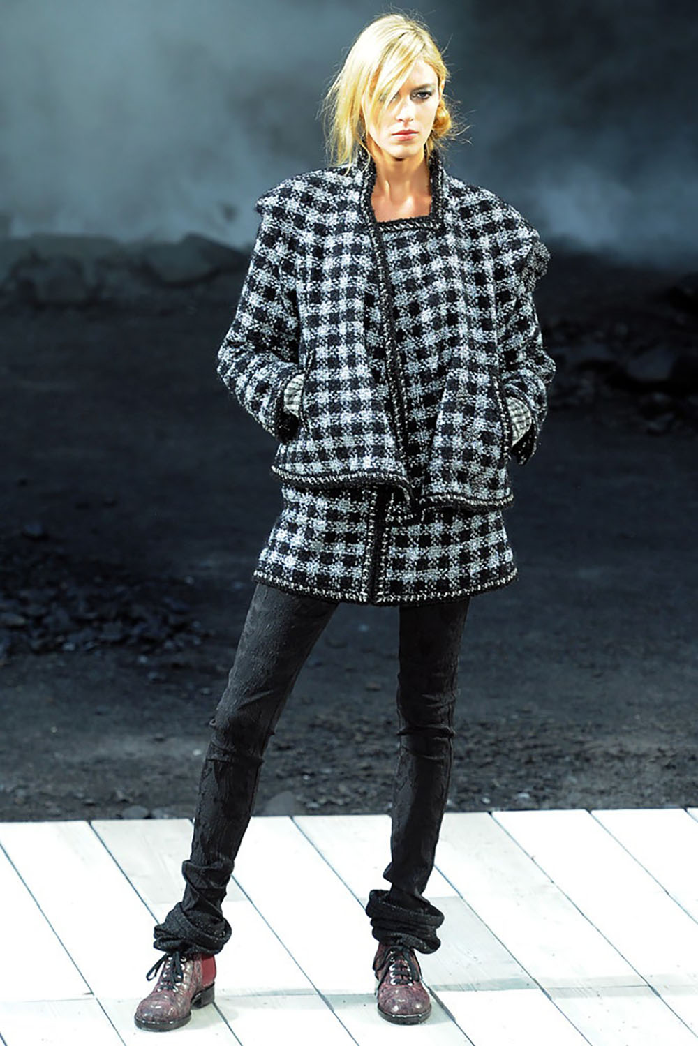 11A black silver tweed jacket run.JPG