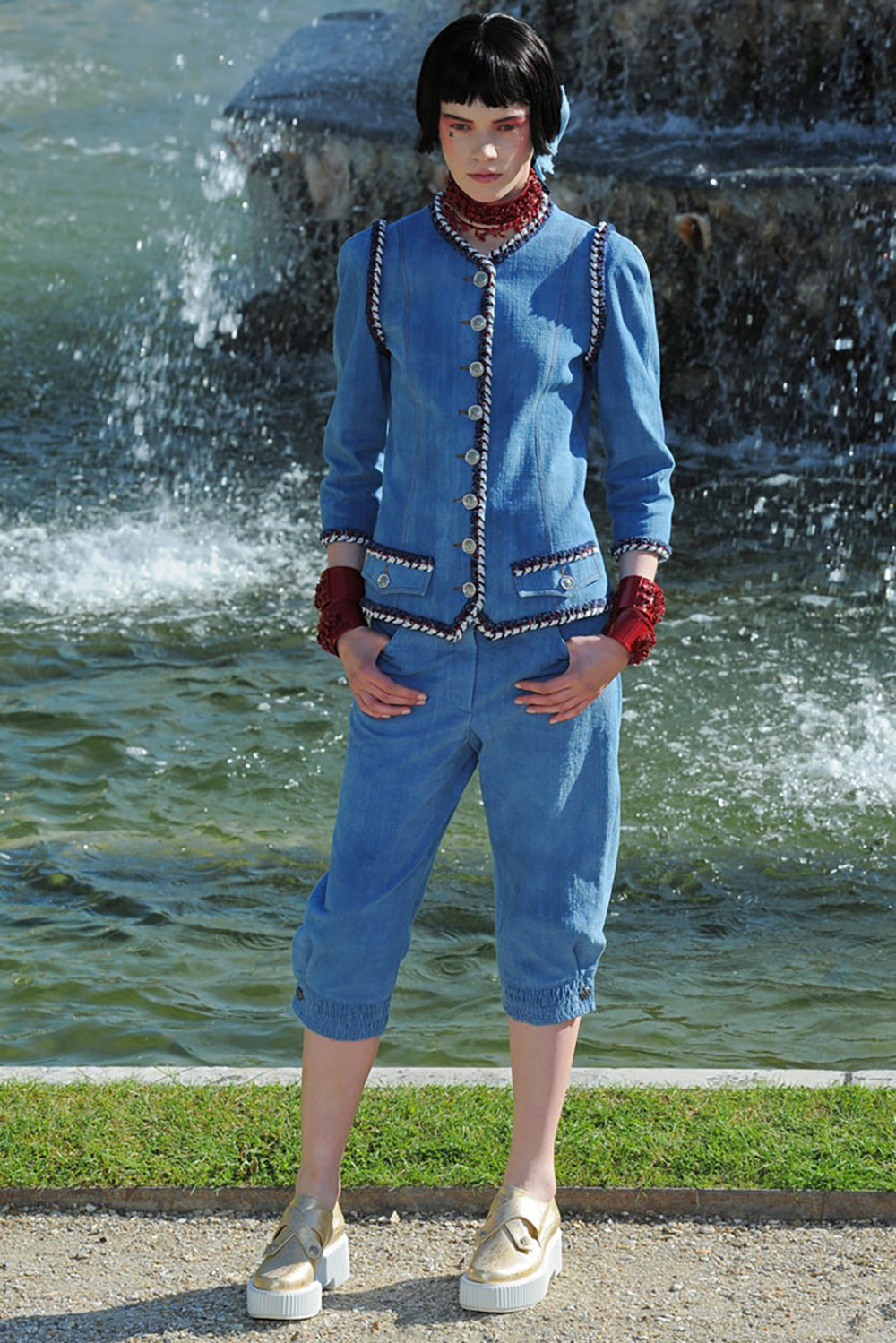 Versailles blue denim braided jacket run.JPG