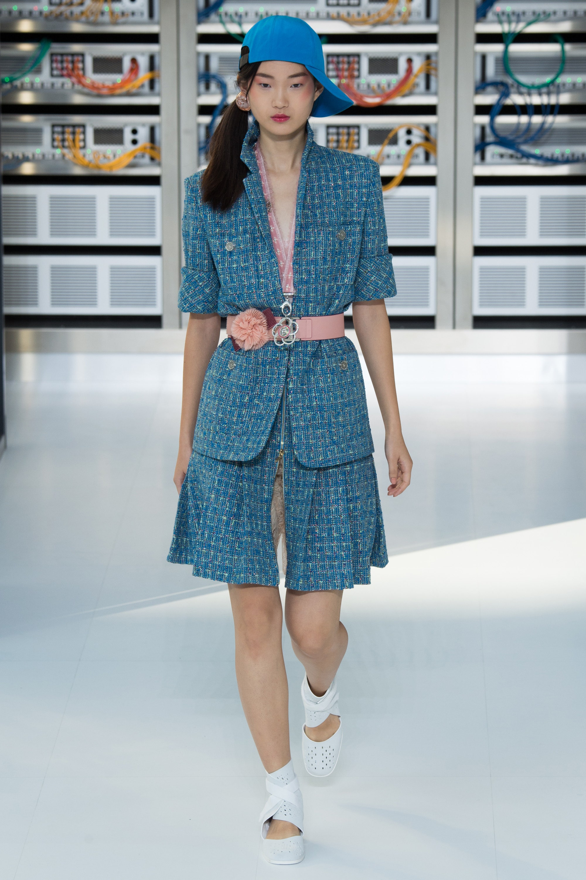 chanel Robo 17P L23 blue tweed blazer jacket run.jpg