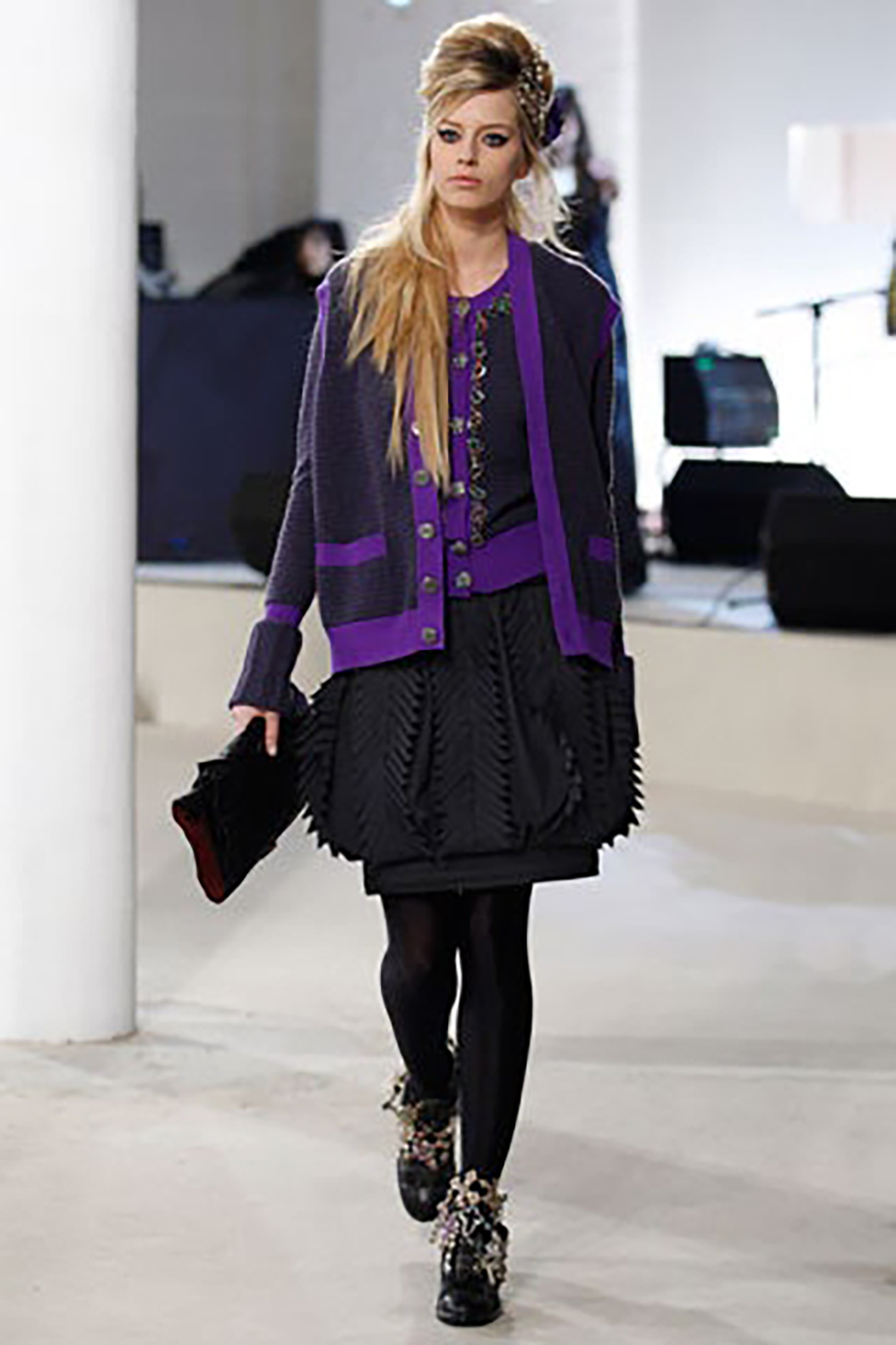 London purple long cashmere cardigan run.JPG