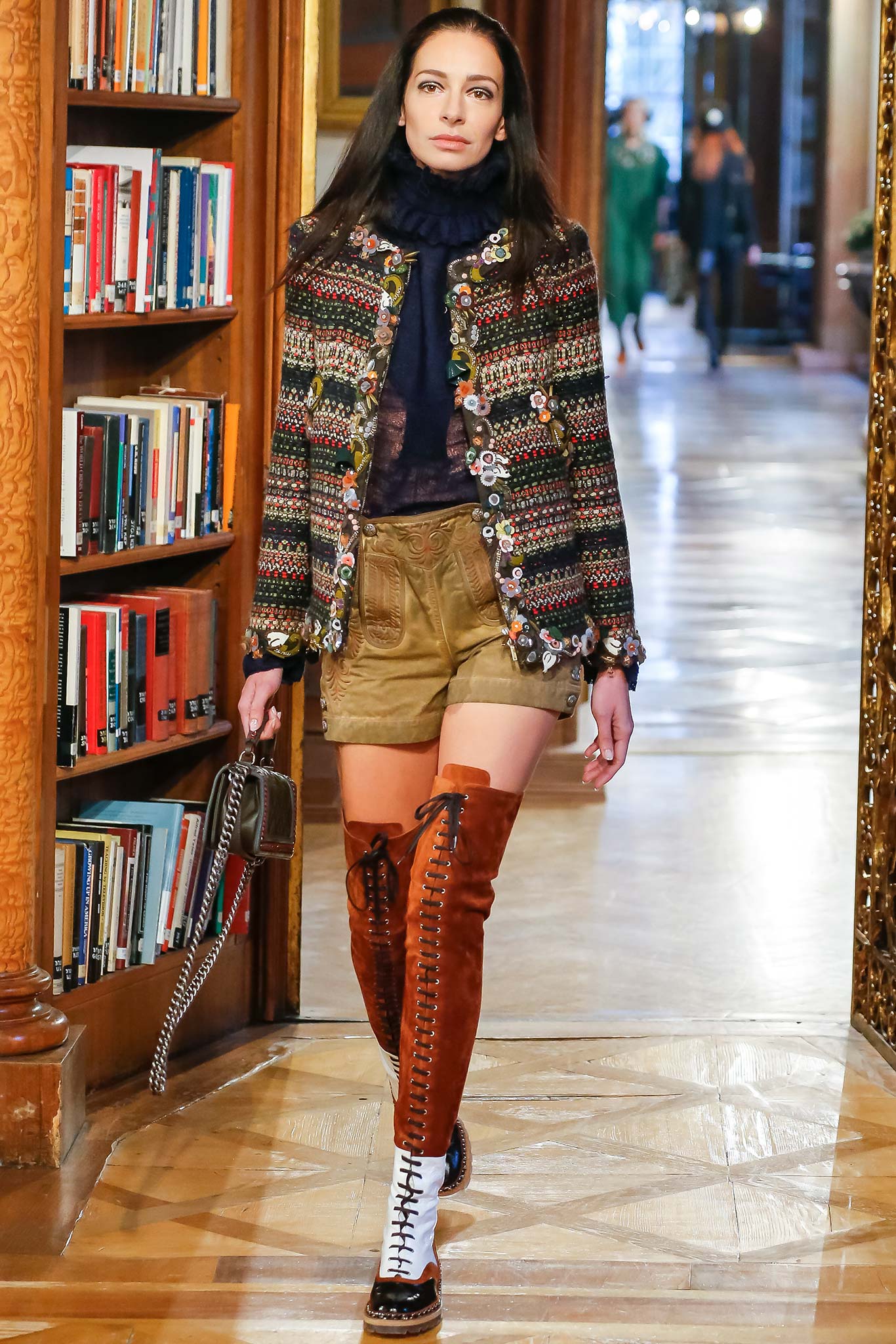 chanel Salzburg green pink tweed zip jacket run.jpg