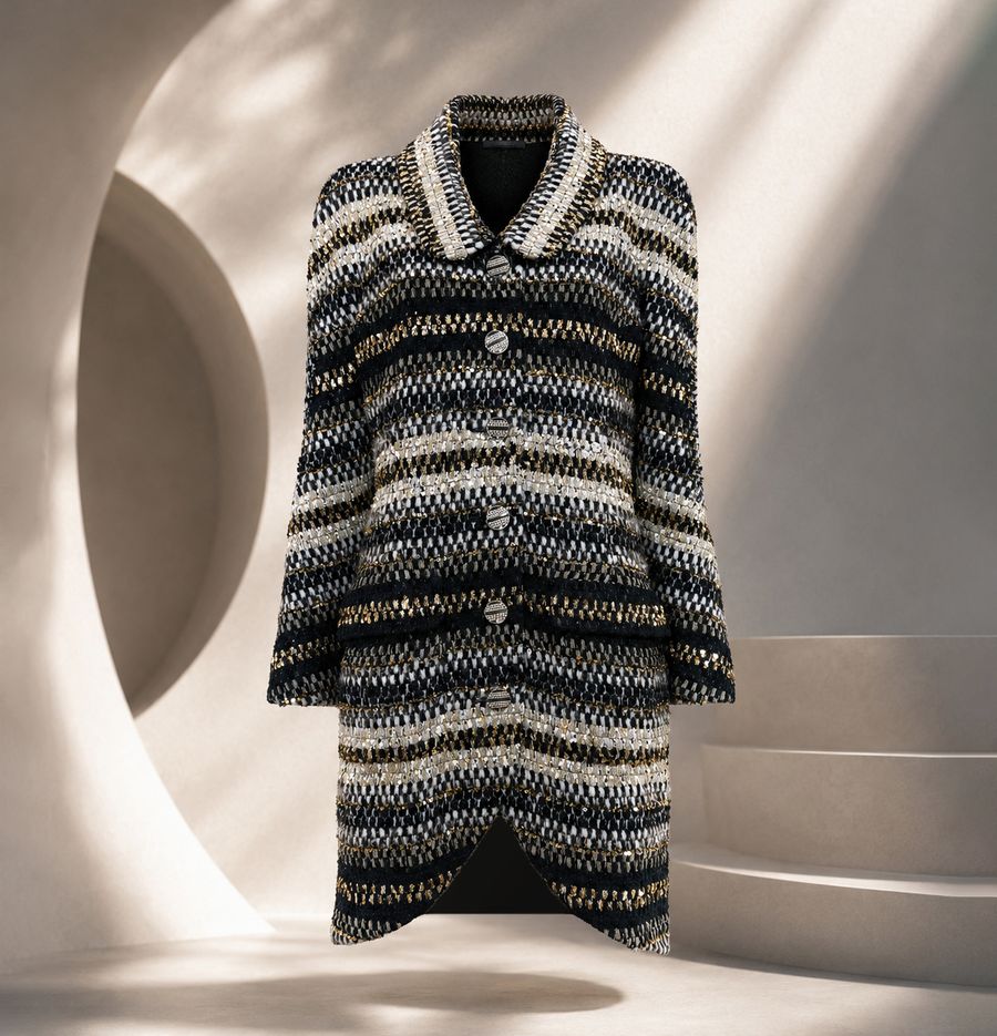 Egypt sequin tweed long jacket crop011.jpg