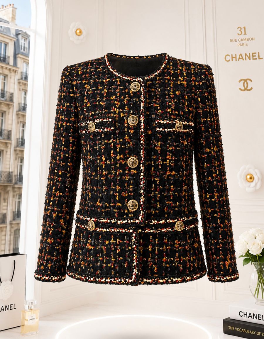 Egypt black orange lbj tweed jacket crop11 .jpg