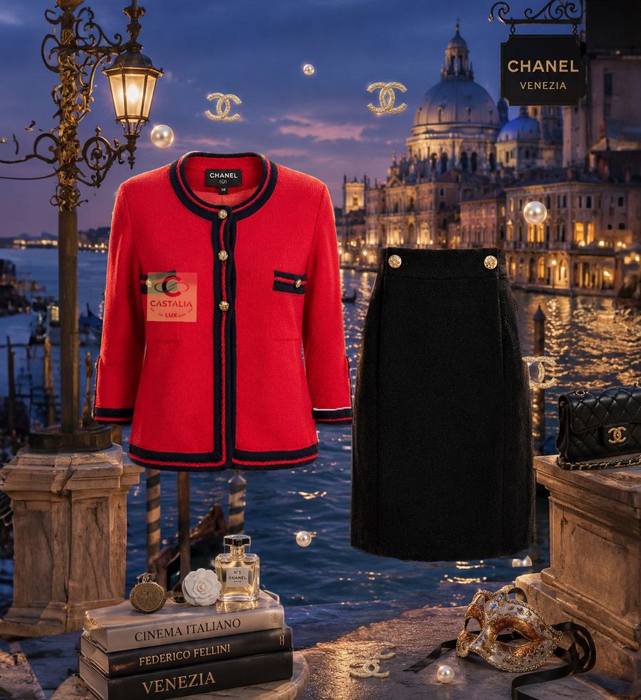 Venice red cardigan black tweed skirt suit crop011 copy.jpg