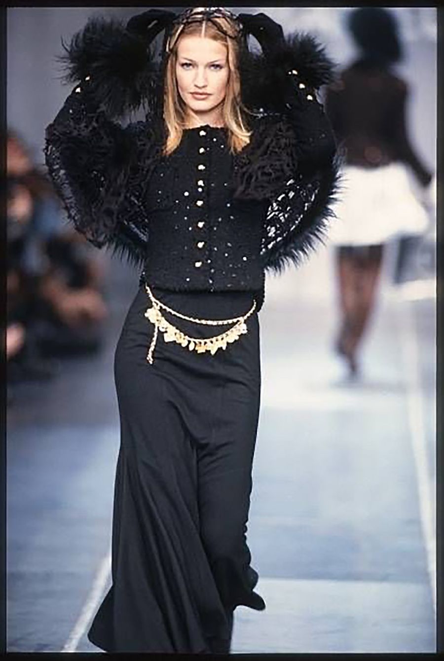 93A navy sequin tweed suit run1.JPG