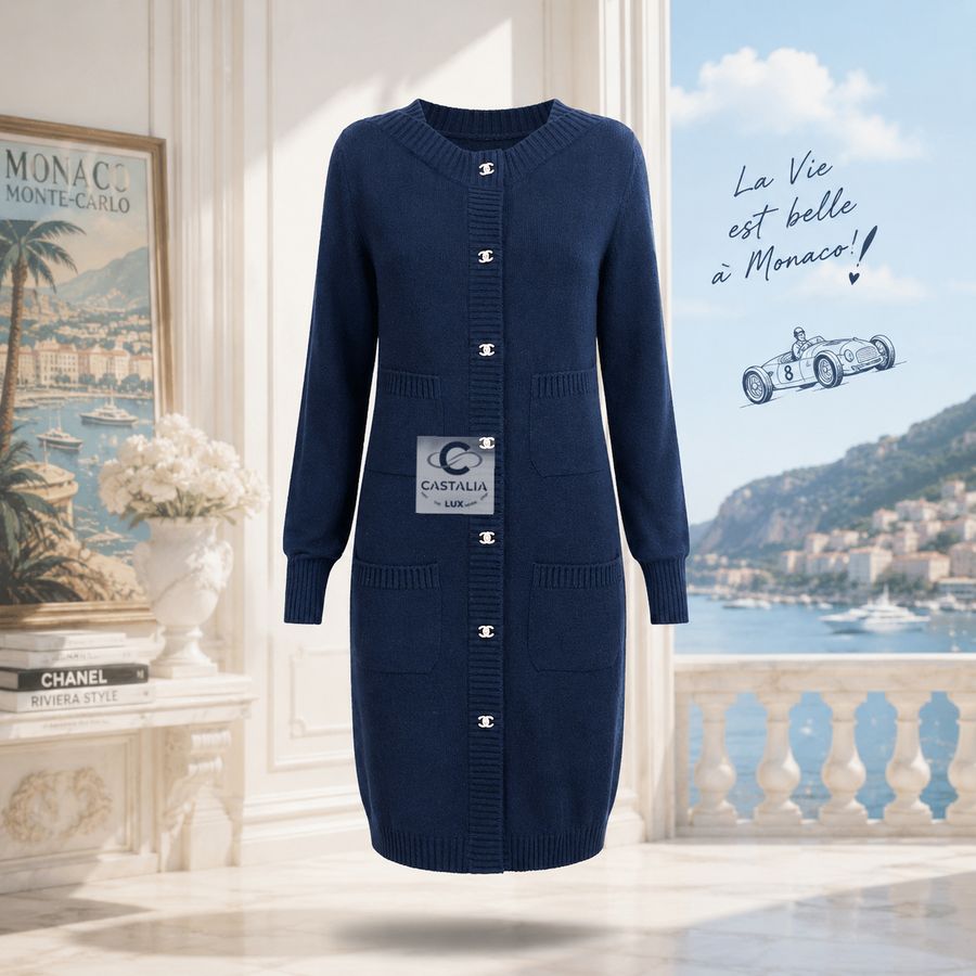 CHANEL Iconic CC Turnlock Cashmere Long Cardigan — Fall 2015 Pre-Collection