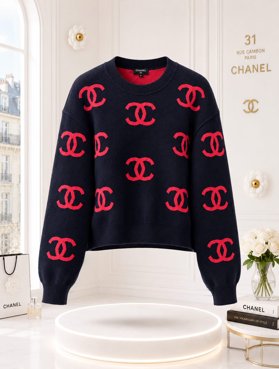 CHANEL 2021 Iconic CC Logo Cashmere Jumper — Colours of Brazil, Spring 2021 Pre-Collection