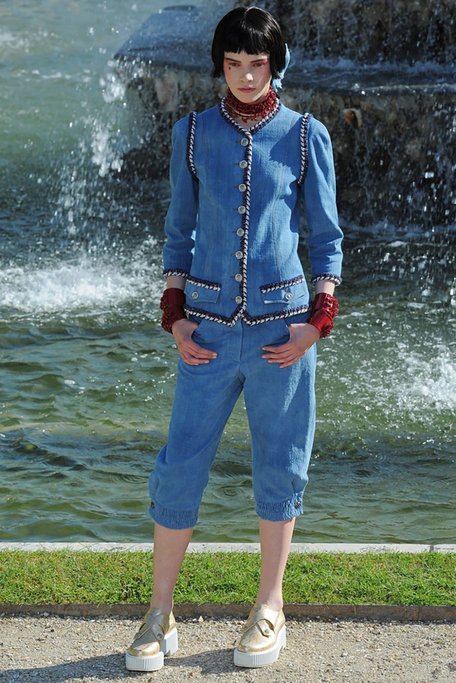 Versailles blue denim braided jacket run.JPG