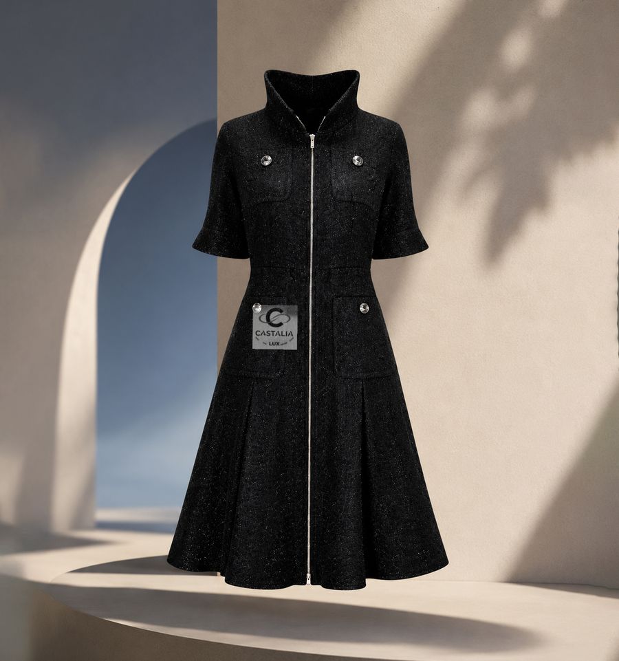 Globalization black shimmer zip dress crop011 copy1.jpg